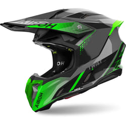 Airoh Twist 3 Shard Casco da motocross, nero-grigio-verde, dimensione M per uomo
