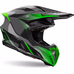 Airoh Twist 3 Shard Casco da motocross, nero-grigio-verde, dimensione L per uomo