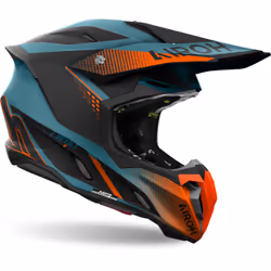 Airoh Twist 3 Shard Casco da motocross, blu-arancione, dimensione M per uomo