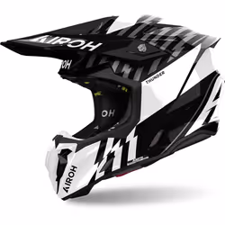 Airoh Twist 3 Thunder Casco da motocross, nero-bianco, dimensione S per uomo