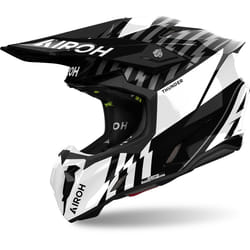 Airoh Twist 3 Thunder Casco da motocross, nero-bianco, dimensione S per uomo