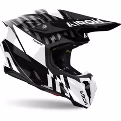 Airoh Twist 3 Thunder Casco da motocross, nero-bianco, dimensione S per uomo