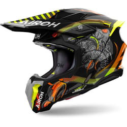 Airoh Twist 3 Toxic Casco da motocross, nero-giallo, dimensione XL per uomo