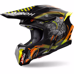 Airoh Twist 3 Toxic Casco da motocross, nero-giallo, dimensione XL per uomo
