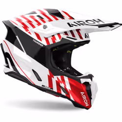 Airoh Twist 3 Thunder Casco da motocross, nero-bianco-rosso, dimensione M per uomo
