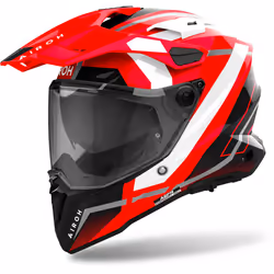 Airoh Commander 2 Mavick Casco da motocross, nero-bianco-rosso, dimensione XL per uomo
