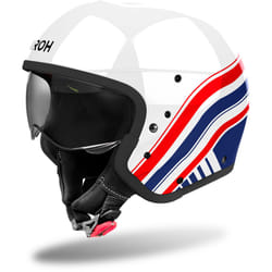 Airoh J110 Eon Casco Jet, bianco-rosso-blu, dimensione L per uomo
