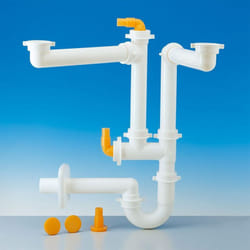 New spazio 2/35 sifone salvaspazio + scarico Pp bianco 9.1275.52