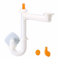 Sifone salvaspazio per lavello singolo. Tubi di diametro 40mm Colore: bianco