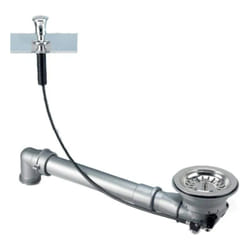 Scarico per lavello senza troppopieno, diametro 90 mm, automatico, con tubo salvaspazio