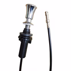 Corda di trazione per il tappo automatico. Cordoncino in ottone cromato per foro di 21 mm di diametro nel piano di lavoro. Di ...