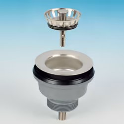 Piletta BASKET "MINI" GATTINARA con foro ø60 flangia ø86 uscita 1"1/2 Gas per lavelli CERAMICA
