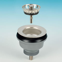 Lira - Piletta basket 'mini' gattinara con foro Ø60 flangia Ø86 uscita 1½" Gas per lavelli ceramica - Misura: 2 - 1' 1/2 2054.001