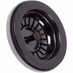 Piletta con pomolo cromato per lavelli inox, sintetici e ceramica foro di scarico Ø 90, Troppo pieno rettangolare.
