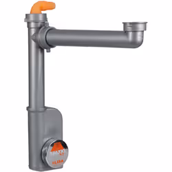 Sifone spazio 1 nt evolution ispezionabile per lavelli cucina ad 1 vasca. Con raccordo 1½ uscita ø40 in plastica. Di colore g ...