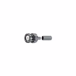 Connettore tipo BNC da crimpare, corpo in ottone nichelato ed isolamento in teflon