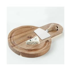 Brandani - Tagliere in Acacia con Coltello in Acciaio Inox