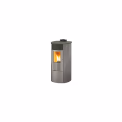 STUFA A PELLET KING MODELLO KW 12 ROUND COLORE BIANCO O ANTRACITE O BORDEAUX- Mod. KING 12 ROUND Certificazione ambientale 4  ...