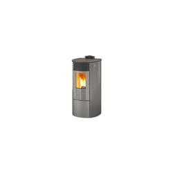 King - stufa a pellet modello kw 12 round colore bianco o antracite i bordeaux