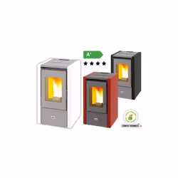 STUFE STUFA A PELLET QUEEN 6 POTENZAÂ Kw/h 5,53 DIMENSIONI CM.43x49xH77 Struttura in acciaio.Potenza nominale 6,2 Kw/h, poten ...