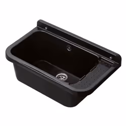 Lavabo pilozzo da parete nero glitterato, fabbricato con materia prima vergine. Dimensioni 60x34x21 cm, comprensivo di kit di ...