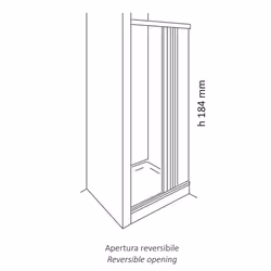 Porta doccia a soffietto in pvc con guide estensibili ed aperture reversibili *** misure 92-116 cm, confezione 1