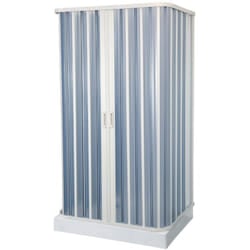 Box doccia a soffietto a tre lati in pvc guide estensibili aperture reversibili misure 68-80 x 80 x 68-80 cm - confezione 1