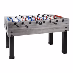 Calciobalilla G-500 rovere-grigio aste rientranti piano gioco corto in vetro