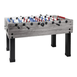 Calciobalilla G-500 rovere-grigio aste rientranti piano gioco corto in vetro