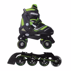 Garlando PATTINI 2 IN 1 REVERSE, Pattini in linea urbani, Unisex, Nero, Verde, Nero, 6,4 cm, Nero, Verde
