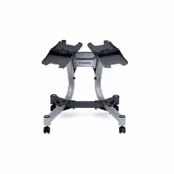 Carrello porta pesi pratico e comodo per appoggiare i manubri a carico regolabile ( 24 kg / 40 kg ). Con piedi di appoggio in ...