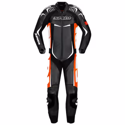 Spidi Track Wind Pro Tuta in pelle moto di One Piece, nero-bianco-rosso, dimensione 56 per uomo