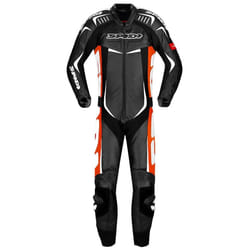 Spidi Track Wind Pro Tuta in pelle moto di One Piece, nero-bianco-rosso, dimensione 56 per uomo