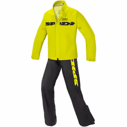 Spidi Sport Rain Kit 2-Piece Moto Rainsuit, nero-giallo, dimensione XL per uomo