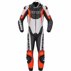 Spidi Sport Warrior Pro Tuta in pelle della moto monopezzo perforata, nero-rosso, dimensione 46 per uomo
