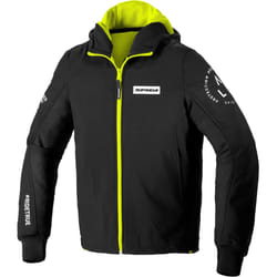 Spidi TexTech Armor Evo Felpa con cappuccio motociclistica, nero-giallo, dimensione S per uomo