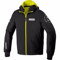 Spidi TexTech Armor Evo Felpa con cappuccio motociclistica, nero-giallo, dimensione XL per uomo