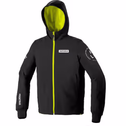 Spidi TexTech Armor Evo Felpa con cappuccio motociclistica, nero-giallo, dimensione 3XL per uomo