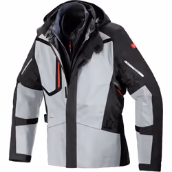 Spidi H2Out Step-InArmor Mission-T Giacca tessile motociclistica, nero-grigio, dimensione S per uomo