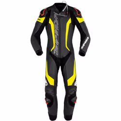 Spidi Laser Pro Tuta in moto forata a un pezzo, nero-giallo, dimensione 52 per uomo