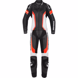 Spidi Laser Touring Due pezzi da donna tuta in pelle della moto, nero-bianco-rosso, dimensione 40 per donne