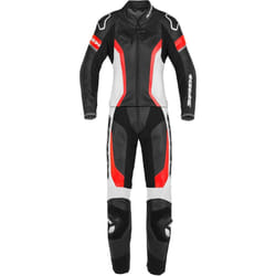 Spidi Laser Touring Due pezzi da donna tuta in pelle della moto, nero-bianco-rosso, dimensione 40 per donne