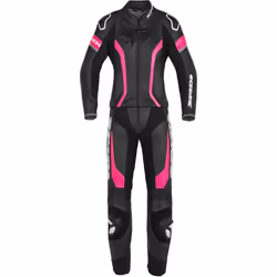 Spidi Laser Touring Due pezzi da donna tuta in pelle della moto, nero-rosa, dimensione 42 per donne