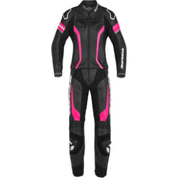 Spidi Laser Touring Due pezzi da donna tuta in pelle della moto, nero-rosa, dimensione 46 per donne