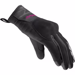 Spidi Flash-KP Tex Guanti da moto da donna, nero-porpora, dimensione L per donne