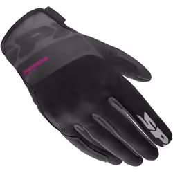 Spidi Flash-KP Tex Guanti da moto da donna, nero-porpora, dimensione XL per donne