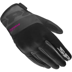 Spidi Flash-KP Tex Guanti da moto da donna, nero-porpora, dimensione XL per donne