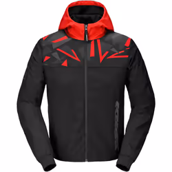 Spidi Evo Sport Felpa con cappuccio da moto, nero-rosso, dimensione L per uomo