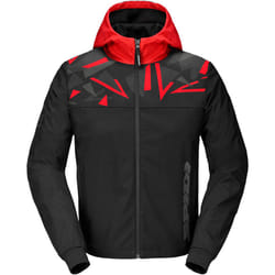 Spidi Evo Sport Felpa con cappuccio da moto, nero-rosso, dimensione L per uomo