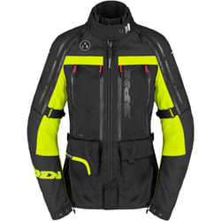 Spidi 4 Season V3 H2Out impermeabile Giacca tessile moto da donna, nero-grigio-giallo, dimensione L per uomo